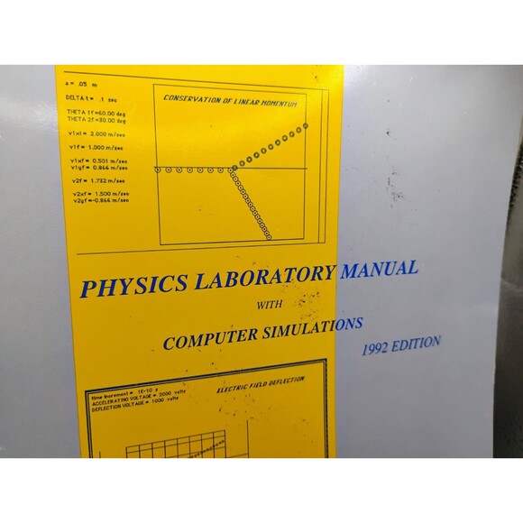 Physics Laboratory Manual With Computer Simulations 1992 Ed. Drexel University - Picture 2 of 15